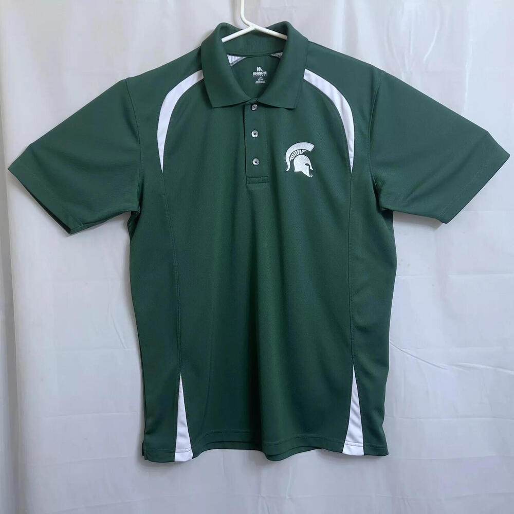 Knights Apparel Michigan State Spartans Polo Shirt Men's Large L Green